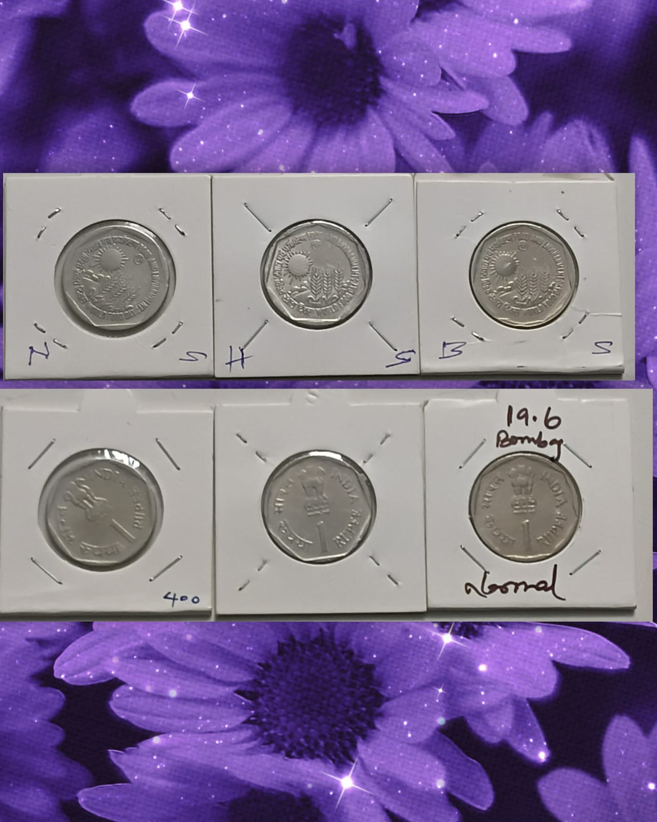 1 Rupee - FOOD & ENVIRONMENT (F A O Series) SET OF 3 COINS B/H/N Mint UNC