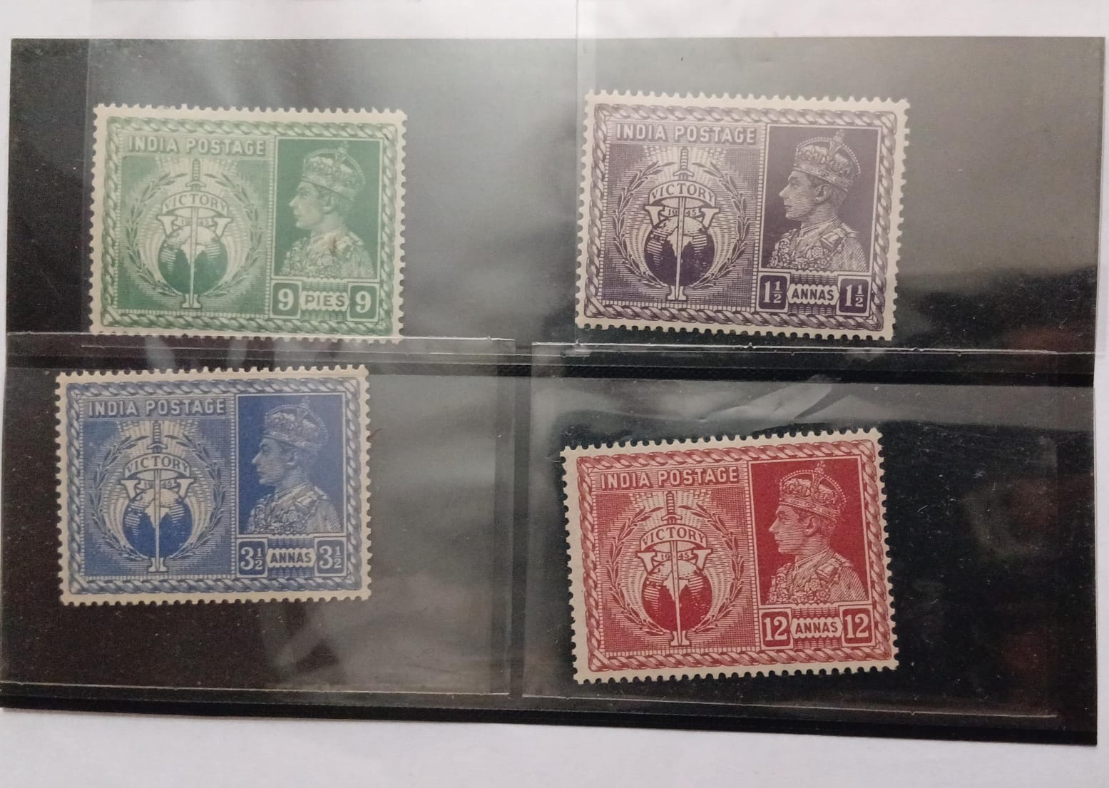 India Stamps – 2nd January 1946 – Victory of the Allied Powers in World War II – Set of 4 Stamps