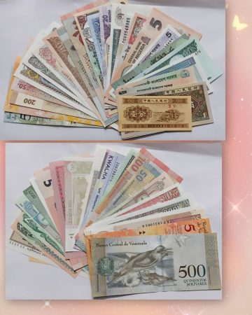 SET OF 25 DIFFERENT CURRENCIES FROM WORLD BANK NOTES UNC