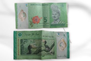 Malaysia Currency 5 Ringgit (Polymer)Used