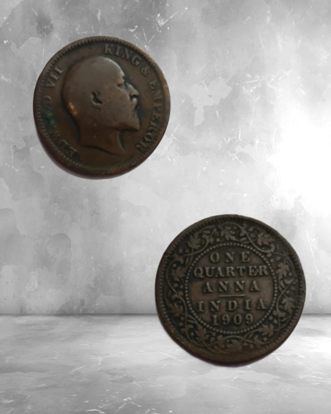 British India Coin EDWARD VII- ONE QUARTER Anna 1909 (BRONZE) COIN