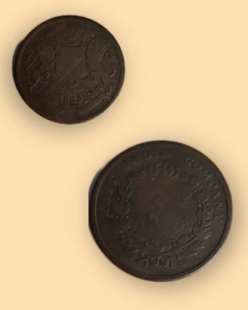 British India Coin EAST INDIA-HALF Anna 1845 Used (COPPER) COIN