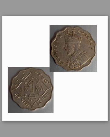 British India Coin George V-1 Anna 1919 Used Coin (Copper Nickle)