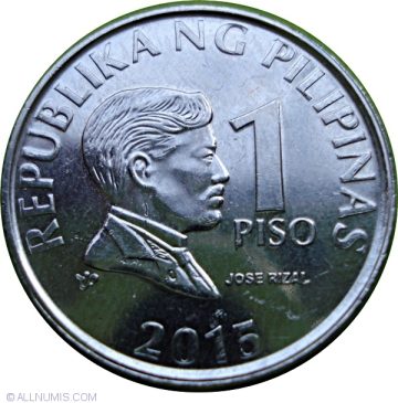 PILIPINAS  1 PISO 2015 used coin