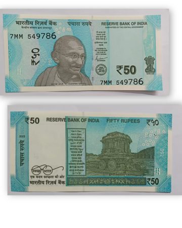 50 Rupees Governor Shakti Kanta Das Plain Inset 2023 UNC 7MM 549786